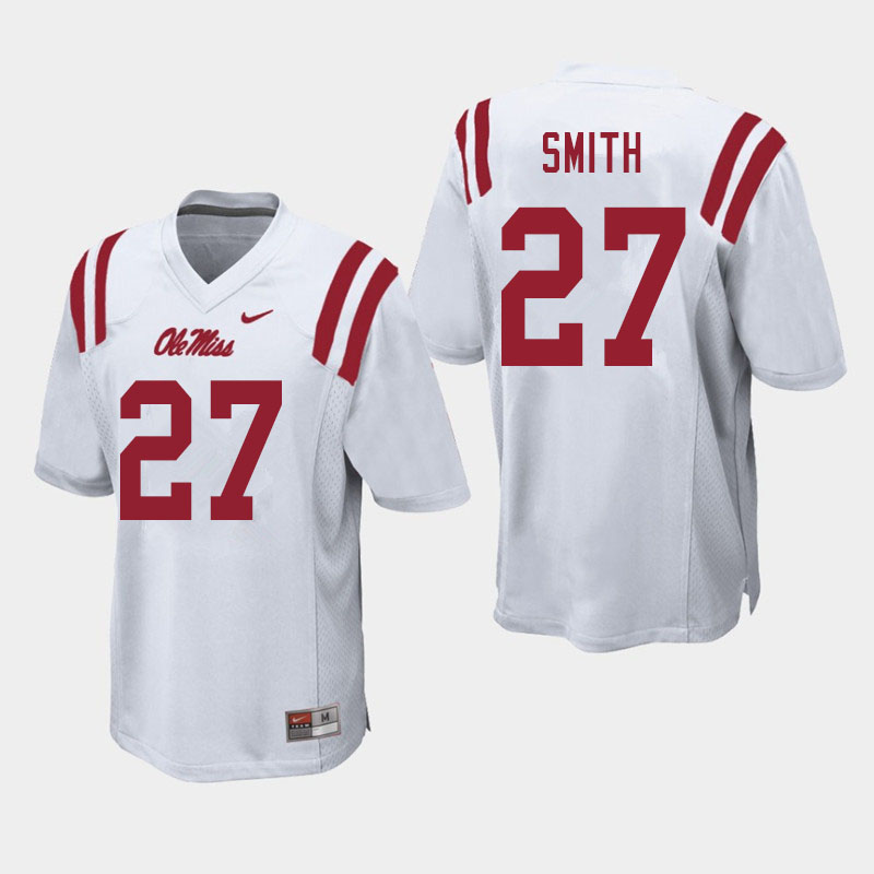 Dallas Smith Ole Miss Rebels NCAA Men's White #27 Stitched Limited College Football Jersey WSX5058RI